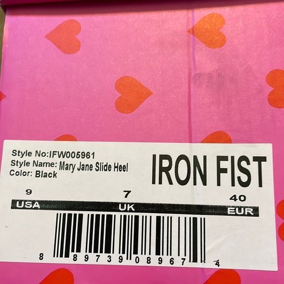 Iron Fist Mary Jane Slide Heels size 9 NIB Black - Picture 7 of 7